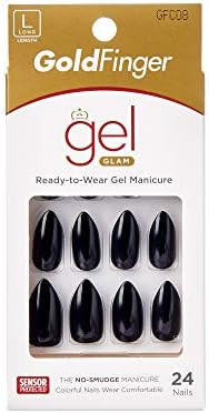 Gold Finger Full Cover Nails Gel Glam Ready to Wear Gel Manicure Long Nails | Amazon (US)