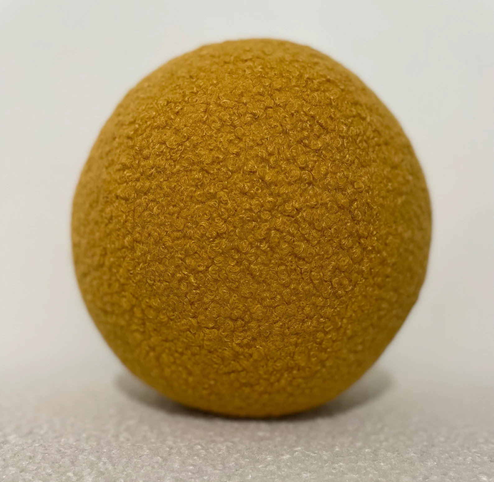 Boucle Mustard Ball Decorative Pillow, Teddy Ball Cushion,Best seller Home Decor,Round Throw Ball... | Etsy (US)