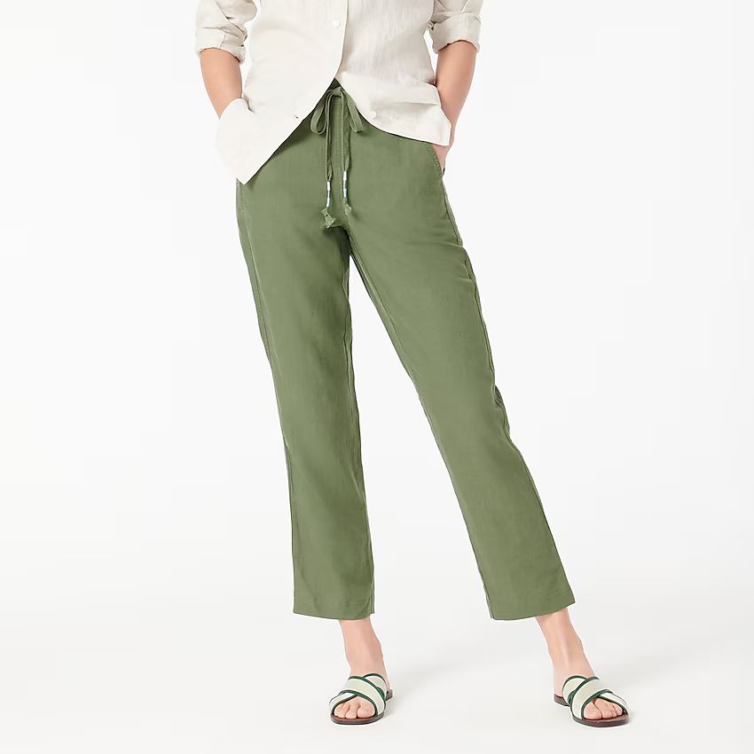 Tie-waist seaside pant in linen blend | J.Crew US