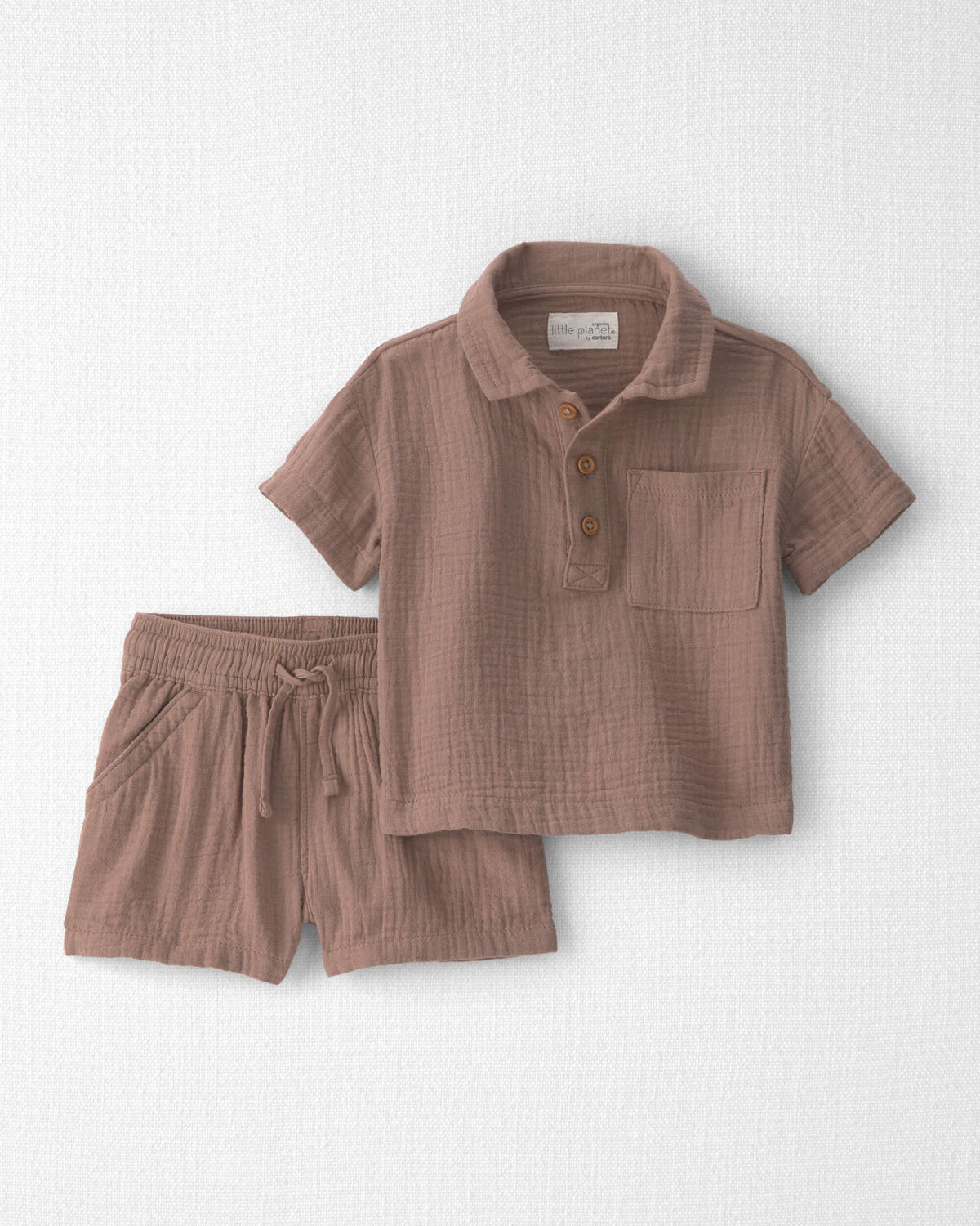 Baby Boy 2-Piece Organic Cotton Gauze Top & Short Set | Carter's Inc