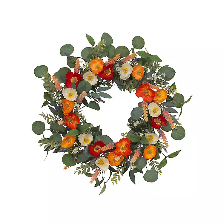 Orange Mixed Spring Floral Wreath | Kirkland's Home