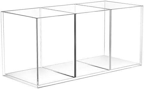 Dingelex Acrylic Pen Holder 3 Compartments,Clear Pencil Cup Organizer for Countertop Desk Accesor... | Amazon (US)