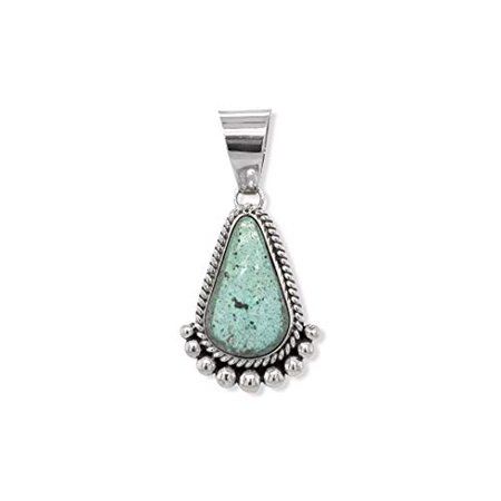 Genuine Dry Creek Turquoise Pendant Sterling Silver Authentic Indigenous New Mexico Tribe Handmade A | Walmart (US)