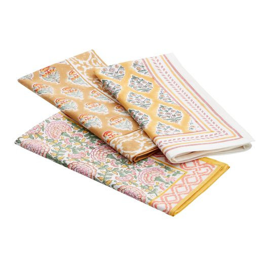 Floral Block Print Bordered Napkin by World Market | World Market