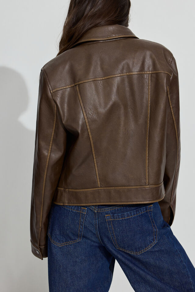 Faux Leather Worker Jacket | Garage Clothing