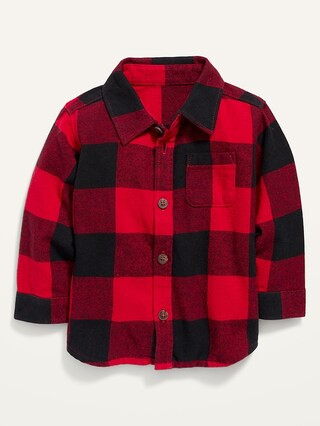 Long-Sleeve Plaid Pocket Shirt for Baby | Old Navy (US)