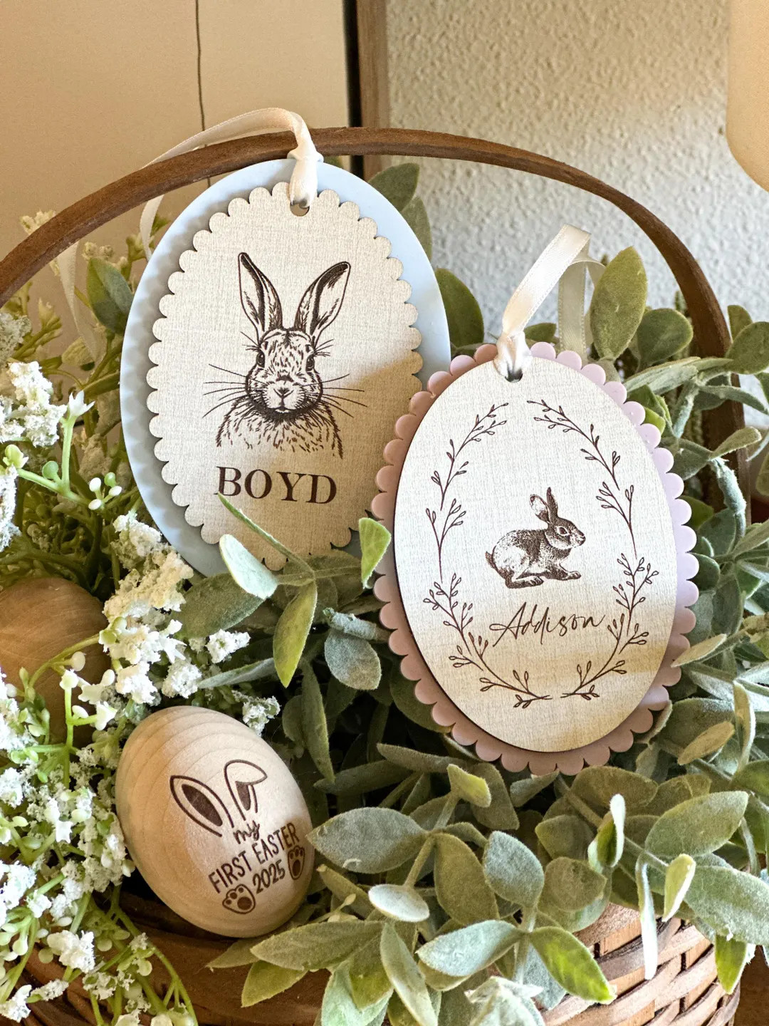 Easter Basket Tag SVG Vintage Easter Tag Laser Cut File Easter Basket Tag Easter Basket Tag Laser... | Etsy (US)