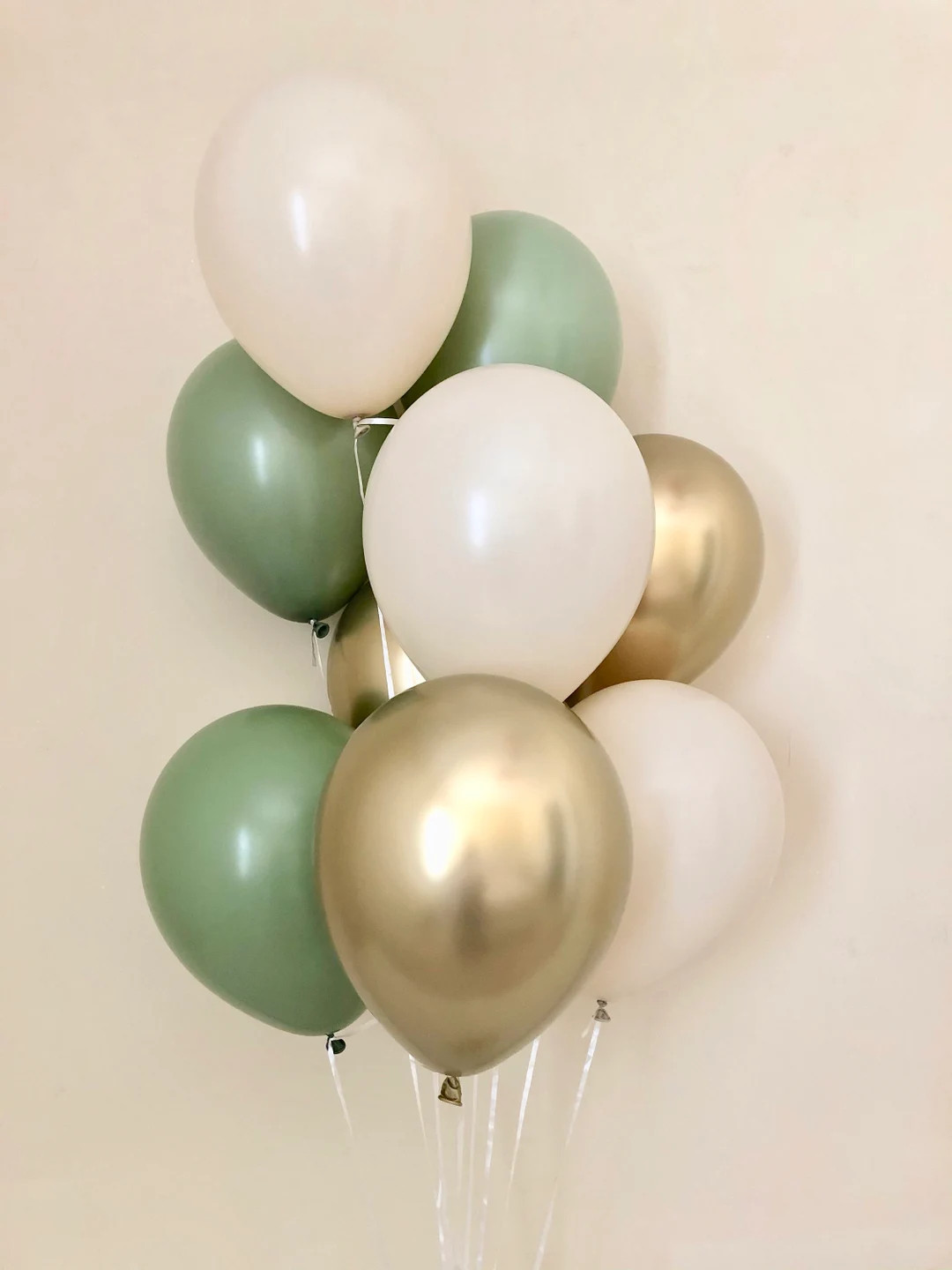Eucalyptus Balloon Bundle~bridal Shower~eucalyptus Wedding~baby Shower~chrome Gold White Sand and... | Etsy (US)
