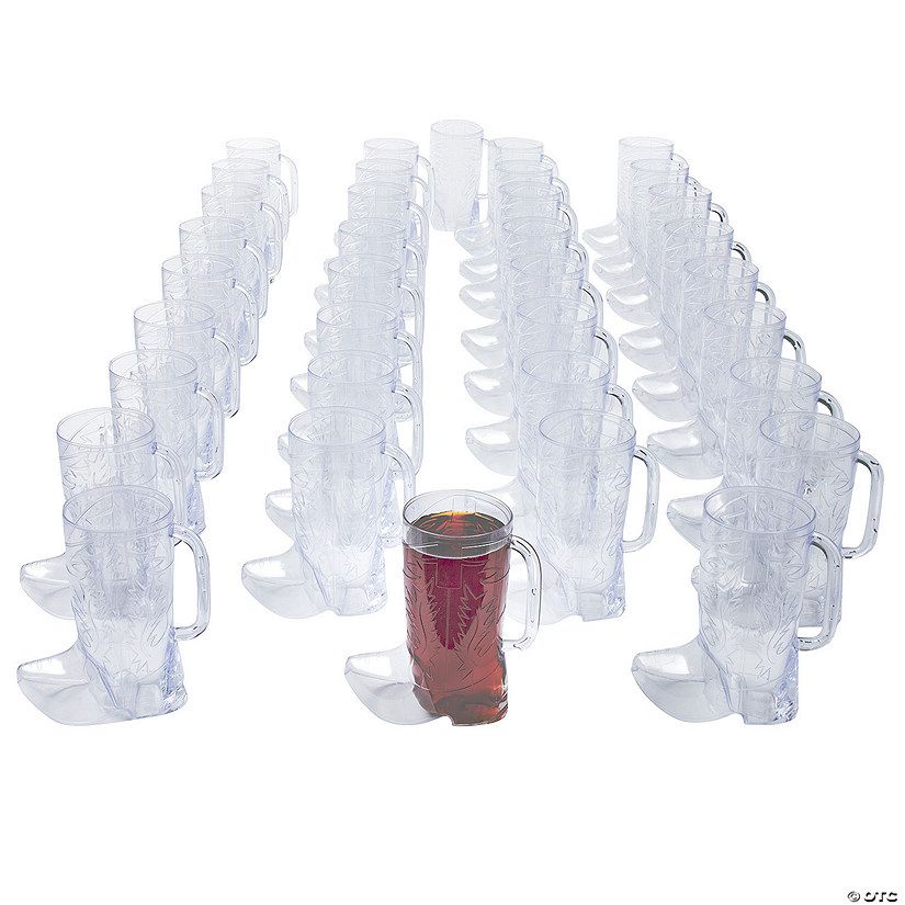 Bulk 36 Ct. Clear Cowboy Boot Plastic Mugs | Oriental Trading Company