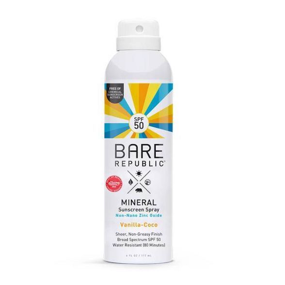 Bare Republic Mineral Sunscreen Vanilla Coco Spray SPF 50 - 6.0 fl oz | Target