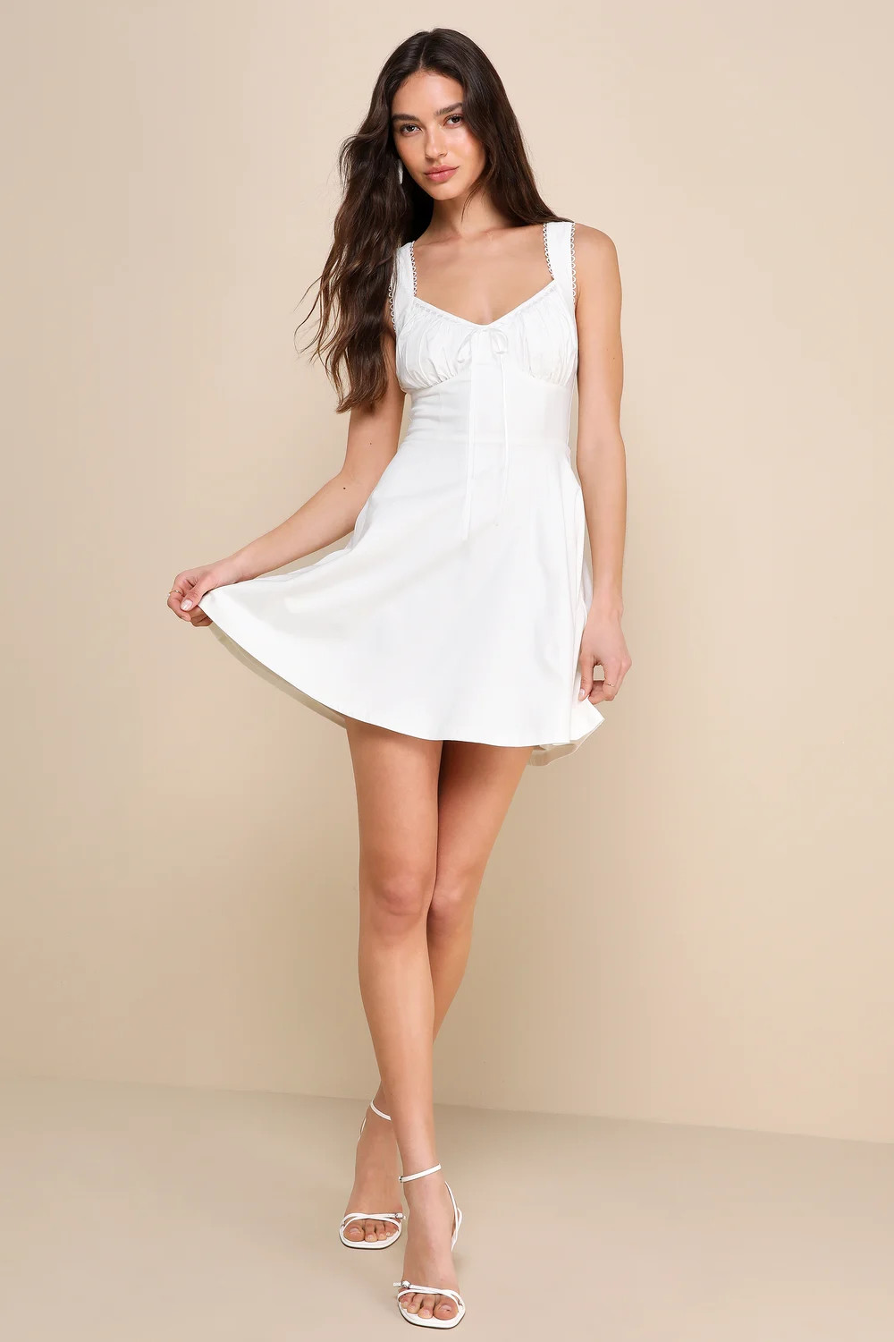 Exceptionally Loved White Bustier Skater Mini Dress | Lulus