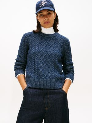 Cable Knit Crewneck Sweater | Tommy Hilfiger | Tommy Hilfiger (US)