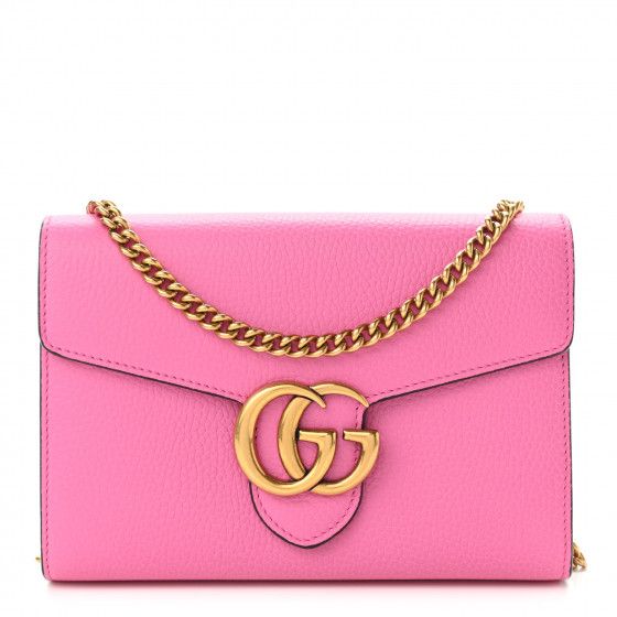 GUCCI Calfskin GG Marmont Chain Wallet Pink | FASHIONPHILE | Fashionphile