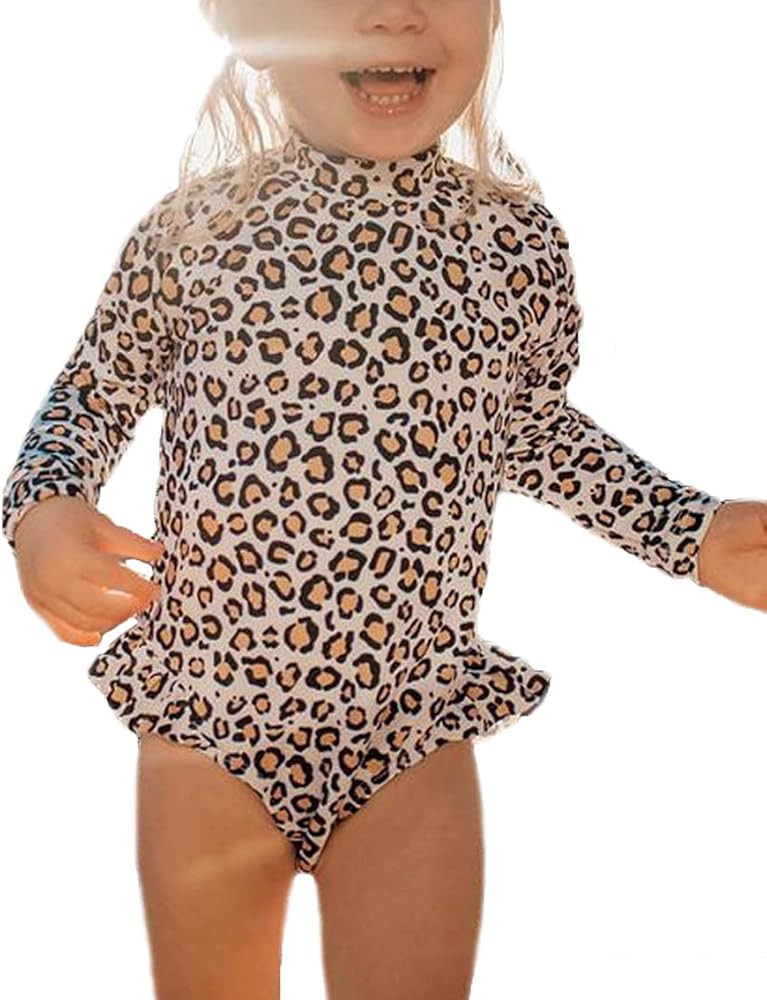 MERSARIPHY Toddler Baby Girl One-Piece Swimsuit Long Sleeve Swimsuit Girls Bathing Suit Rash Guar... | Amazon (US)