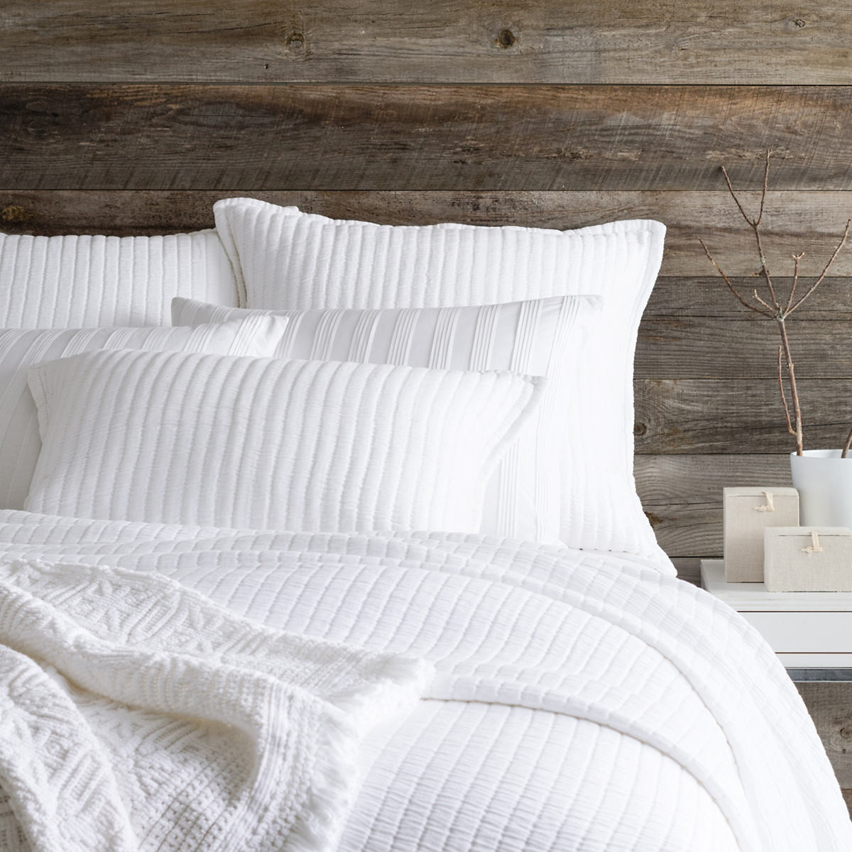 Boyfriend White Matelassé Coverlet | Pine Cone Hill | Annie Selke