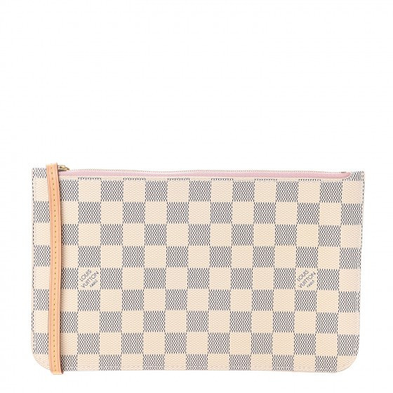 Damier Azur Neverfull MM GM Pochette Rose Ballerine | Fashionphile