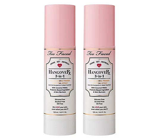 Too Faced Hangover 3-in-1 Primer & SettingSpray Duo - QVC.com | QVC