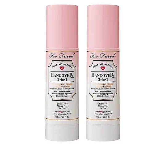 Too Faced Hangover 3-in-1 Primer & SettingSpray Duo - QVC.com | QVC