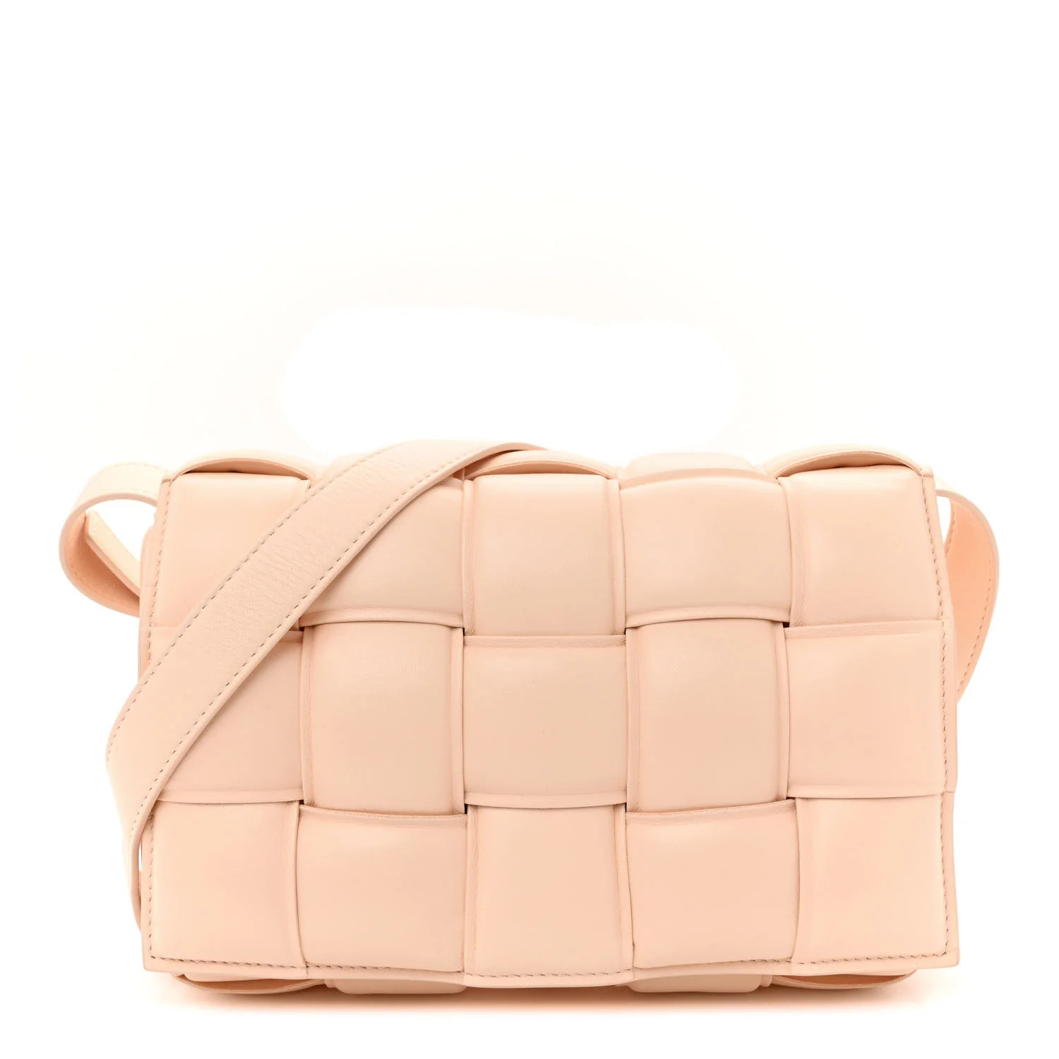 Nappa Maxi Intreccio Padded Cassette Crossbody Bag Melon Washed | FASHIONPHILE (US)