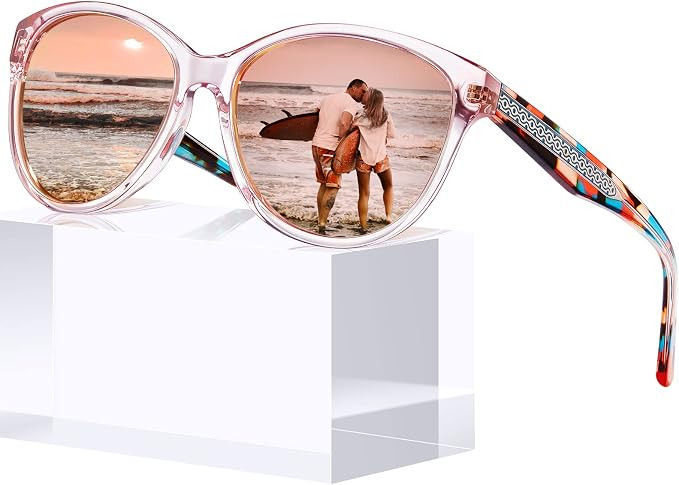 CARFIA Cateye Polarized Sunglasses for Women UV Protection, Italy Handcrafted Acetate Frame with ... | Amazon (US)
