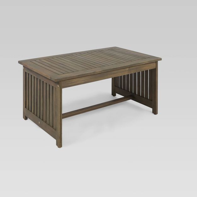 Casa Acacia Wood Coffee Table - Gray - Christopher Knight Home | Target