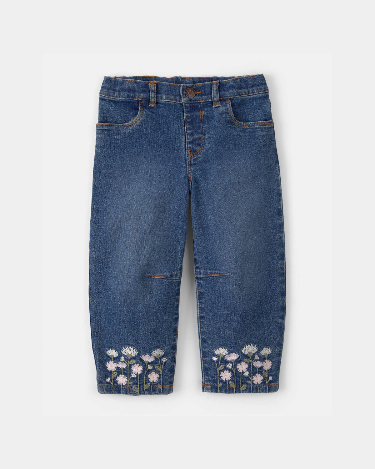 Toddler Girl Floral Barrel Jeans - Dark Wash | Carter's Inc