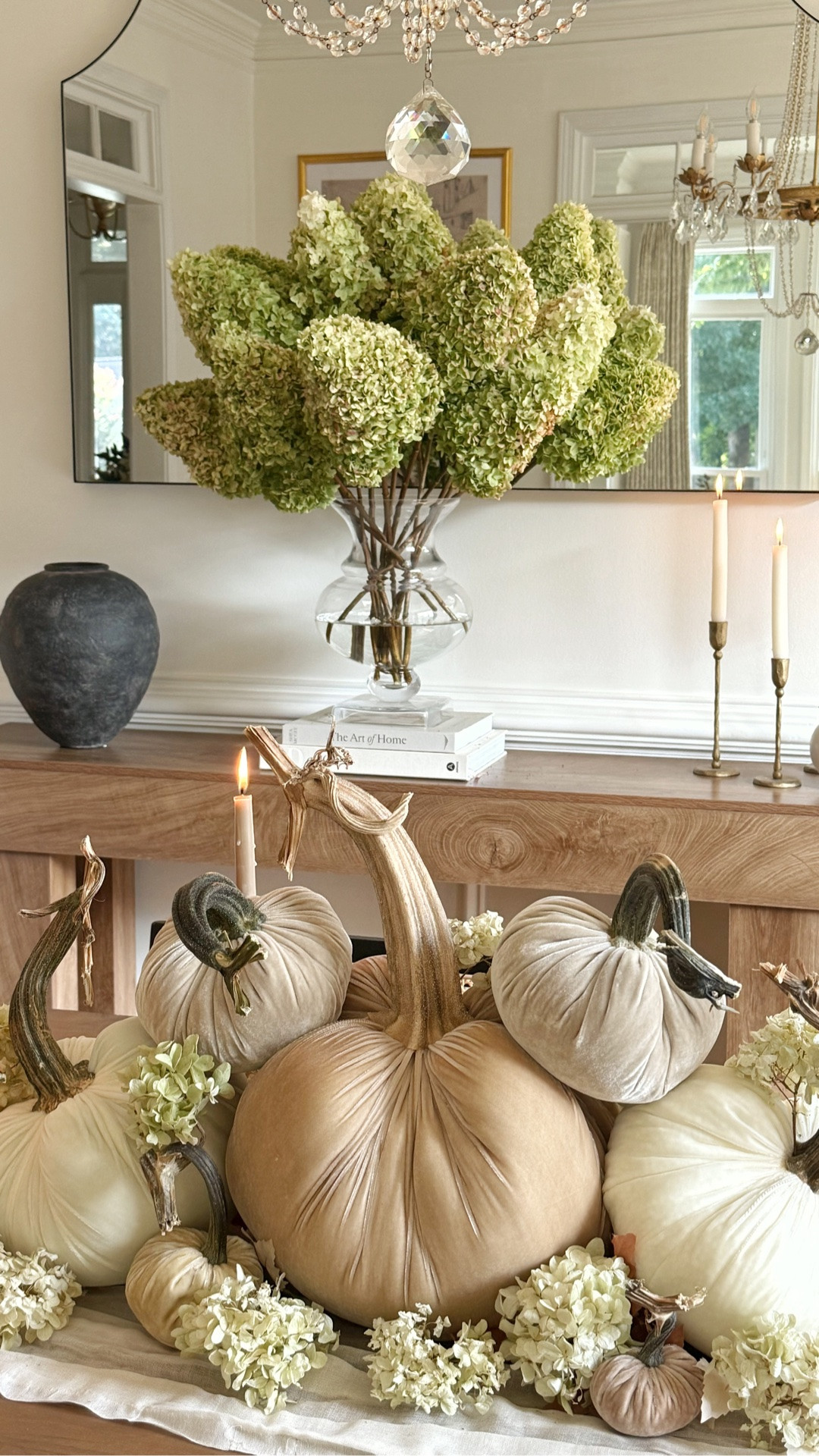 I said I wasn’t going to decorate for fall, but somehow I have a pumpkin patch on my dining room table. Oops!  These BEAUTIFUL handmade velvet pumpkins from @hotskwash are incredible. (#gifted)  They’re handmade in Oregon and use real pumpkin stems!  If you want to step up your pumpkin game, these are how you do it!