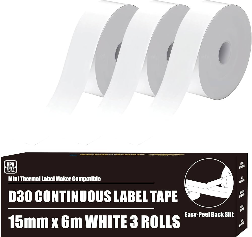 D30 Labels, Thermal Label Paper Replacement for Phomemo D30 Labels Tape Printer Maker Tape Refill... | Amazon (US)