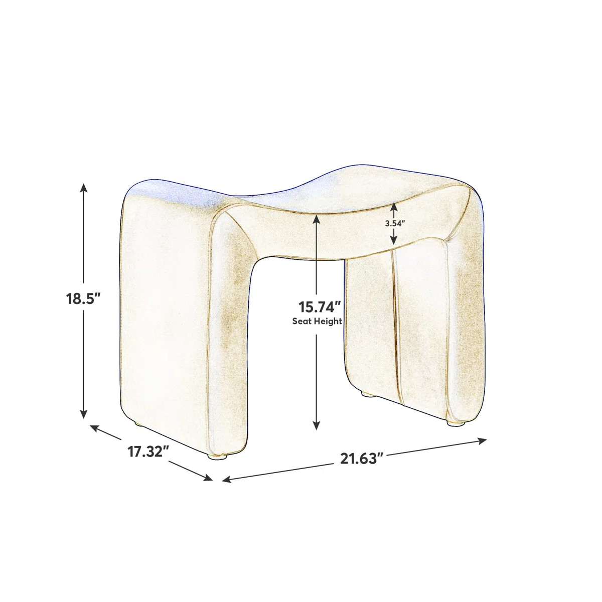 Demacio 21.63" Wide Standard Ottoman | Wayfair North America