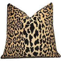 Velvet Leopard Pillow Cover // Bold Animal Print Designer 20x20 Square Throw 18 20 22 24 26 Euro Lum | Etsy (US)