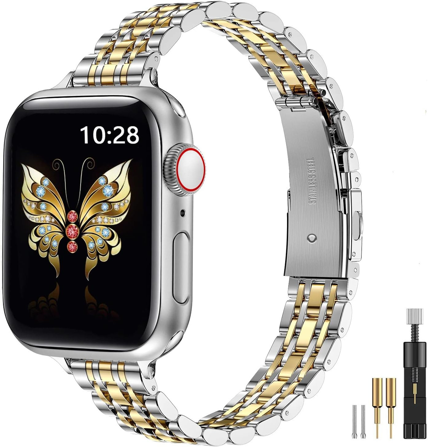 Slim Metal Band Compatible with Apple Watch Bands 42/41/40/38mm | Amazon (US)