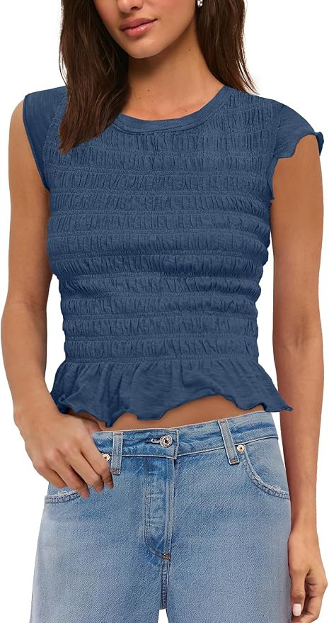 Panadila Womens Crop Tops Short Sleeve Shirts Ruched Fitted T Shirts Summer Going Out Tops Y2k Ba... | Amazon (US)