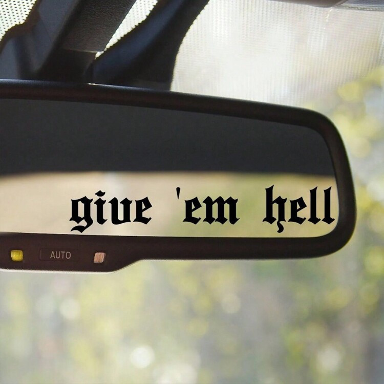 Give Em Mirror Decal, Car Mirror Decal, Affirmation Car Sticker, Rear View Mirror Decal, Mirror S... | SHEIN