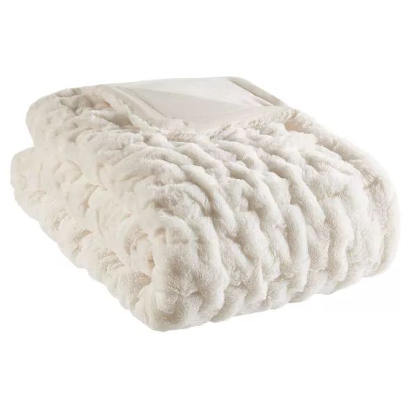 50"x60" Ruched Faux Fur Throw Blanket | Target