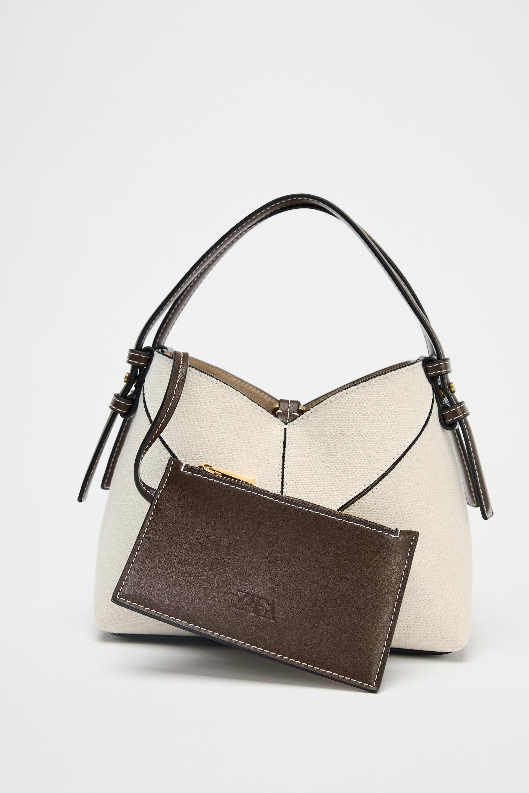 CONTRAST CANVAS MINI SHOPPER | Zara US