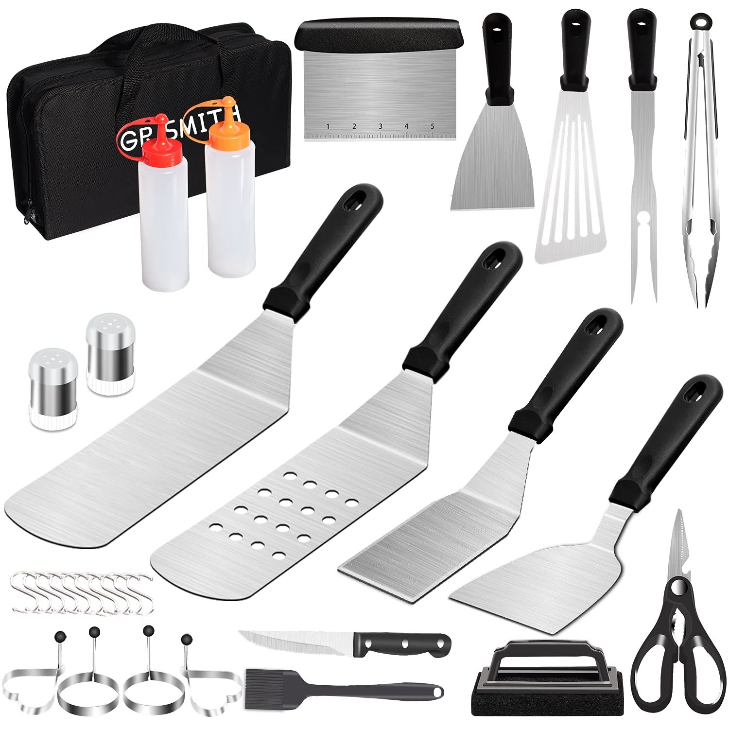 Griddle Accessories Sets 32 Pcs Grill Accessories for Blackstone Camping BBQ Heavy Duty Spatula Scra | Amazon (US)