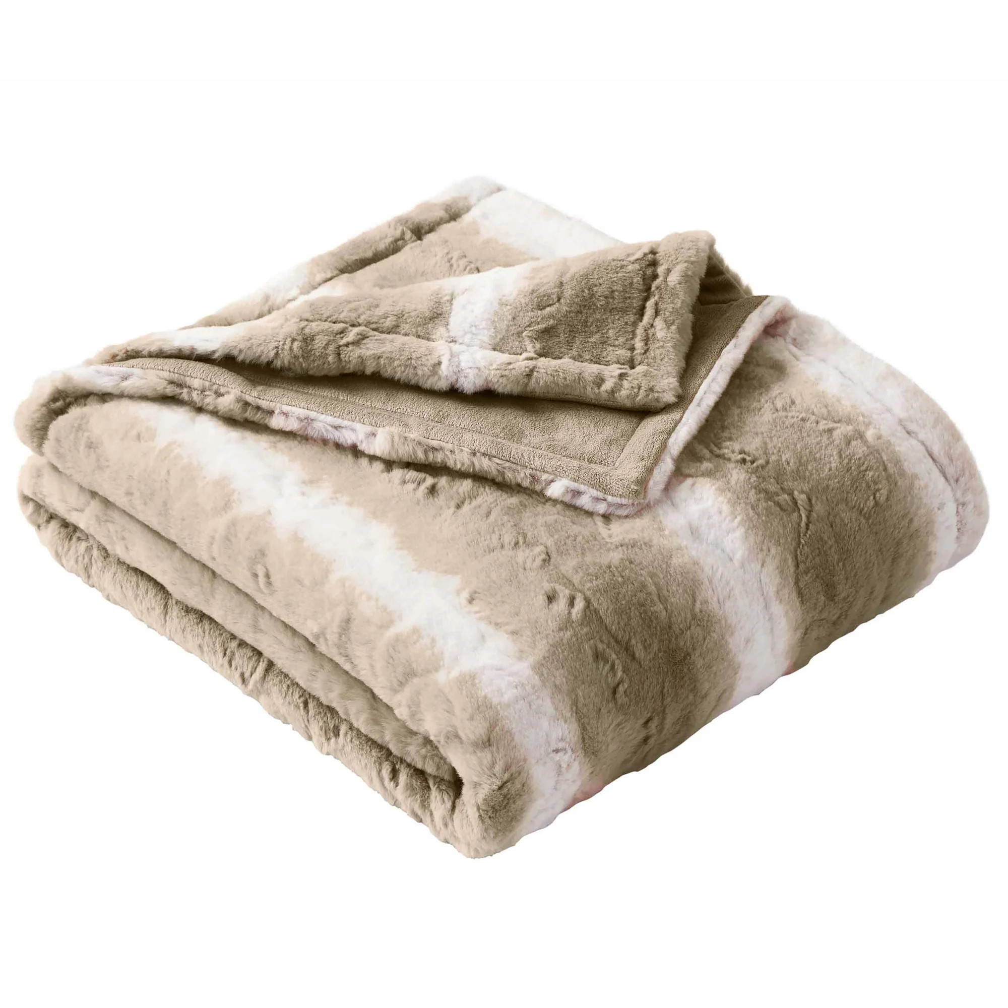Better Homes & Gardens Almond Biscuit Ombre Faux Fur Throw, 50"x72" | Walmart (US)