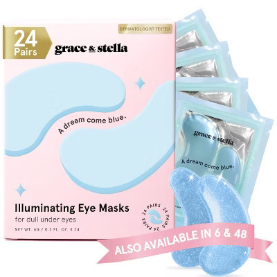 Grace & Stella Illuminating Under Eye Mask - Blue - 24 Pair | Target