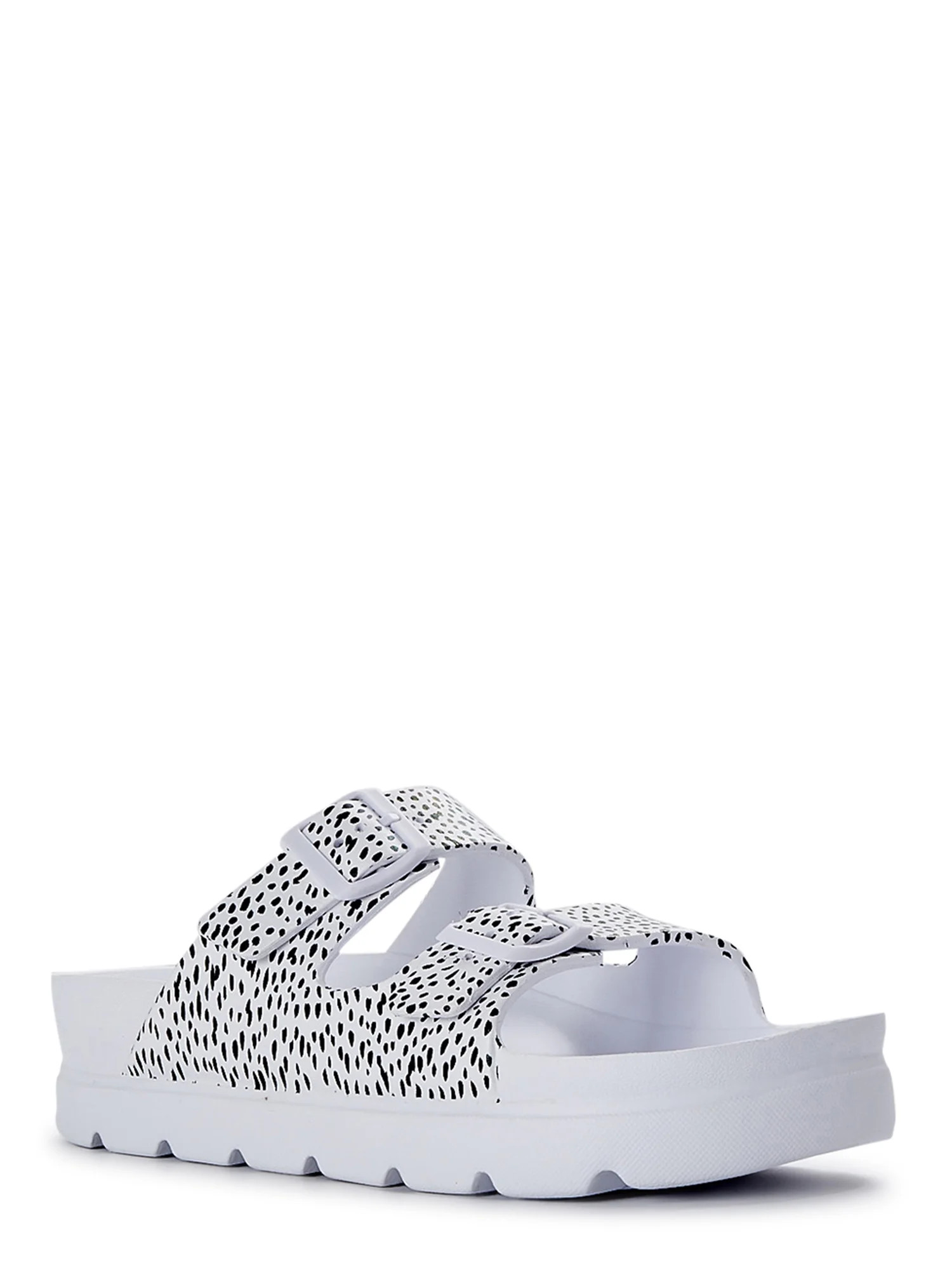 No Boundaries Women's Flatform Two Buckle Sandals | Walmart (US)