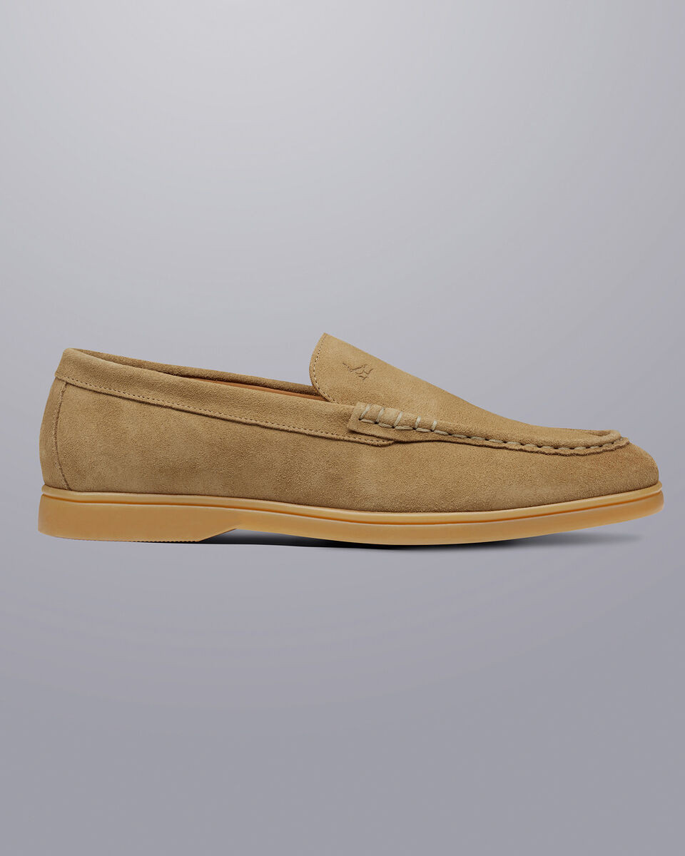 Suede Slip-On Shoes - Dark Sand | Charles Tyrwhitt