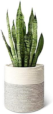 Mkono Cotton Rope Plant Basket Modern Indoor Planter Up to 11 Inch Flower Pot Woven Storage Organ... | Amazon (US)