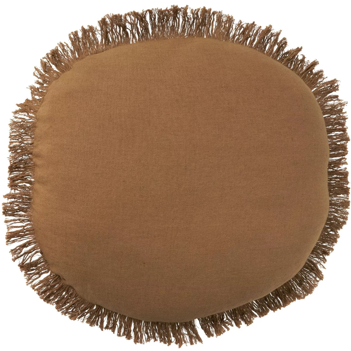 Mina Victory Sofia Solid 20"x20" Round Indoor Throw Pillow Brown | Target