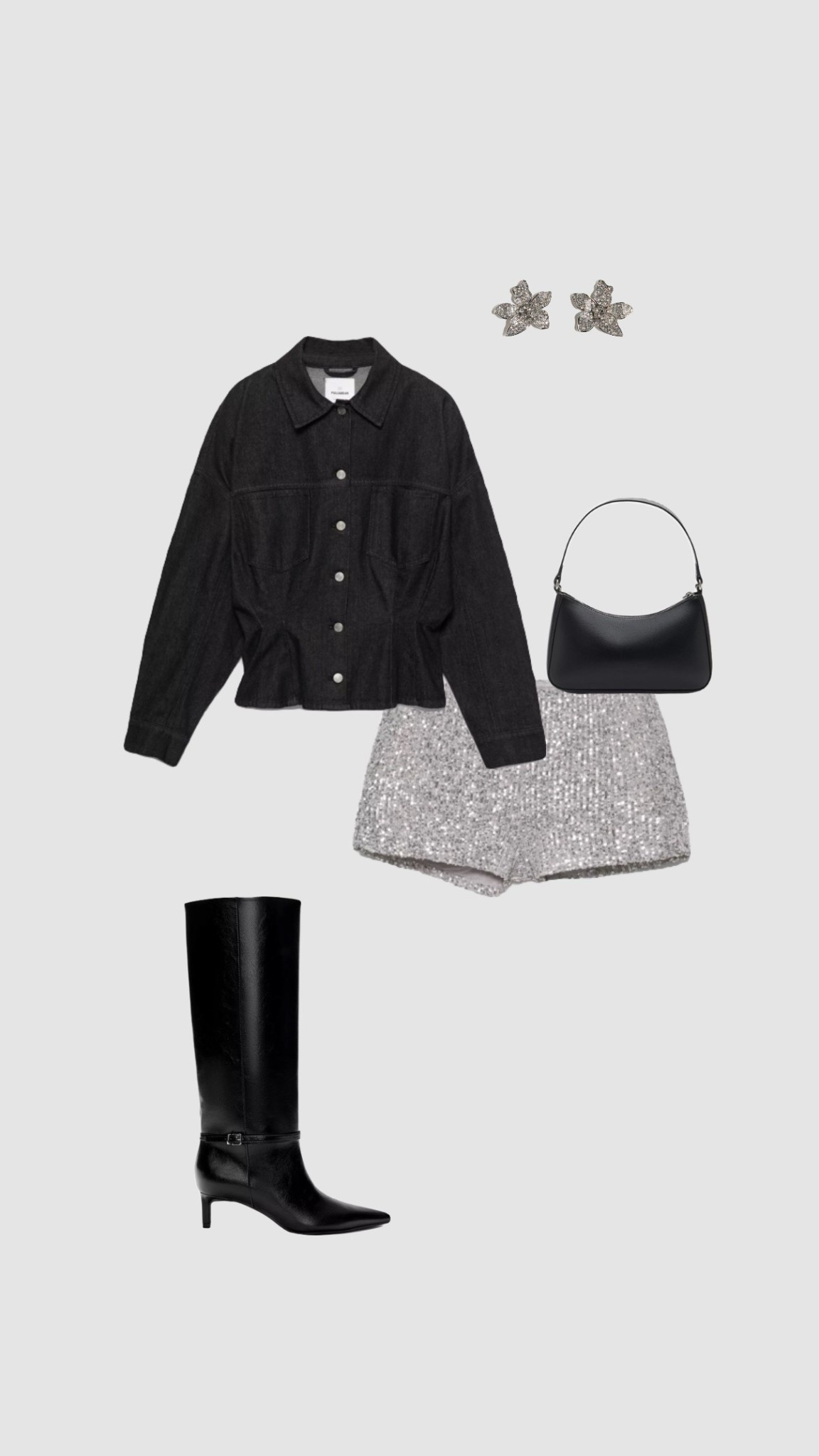 
Get 15% off Charles & Keith with code COMAMBW15JESSIE✨ (must be logged into your account for the discount to apply)

Party Outfit Inspo 🖤

• denim pleated shirt silver sequin micro shorts denim blouse top knee high kitten heels heeled boots going out outfits brunch outfit winter new years ever outfit night out outfits date night •

#LTKfestive #LTKdatenight #LTKpartywear