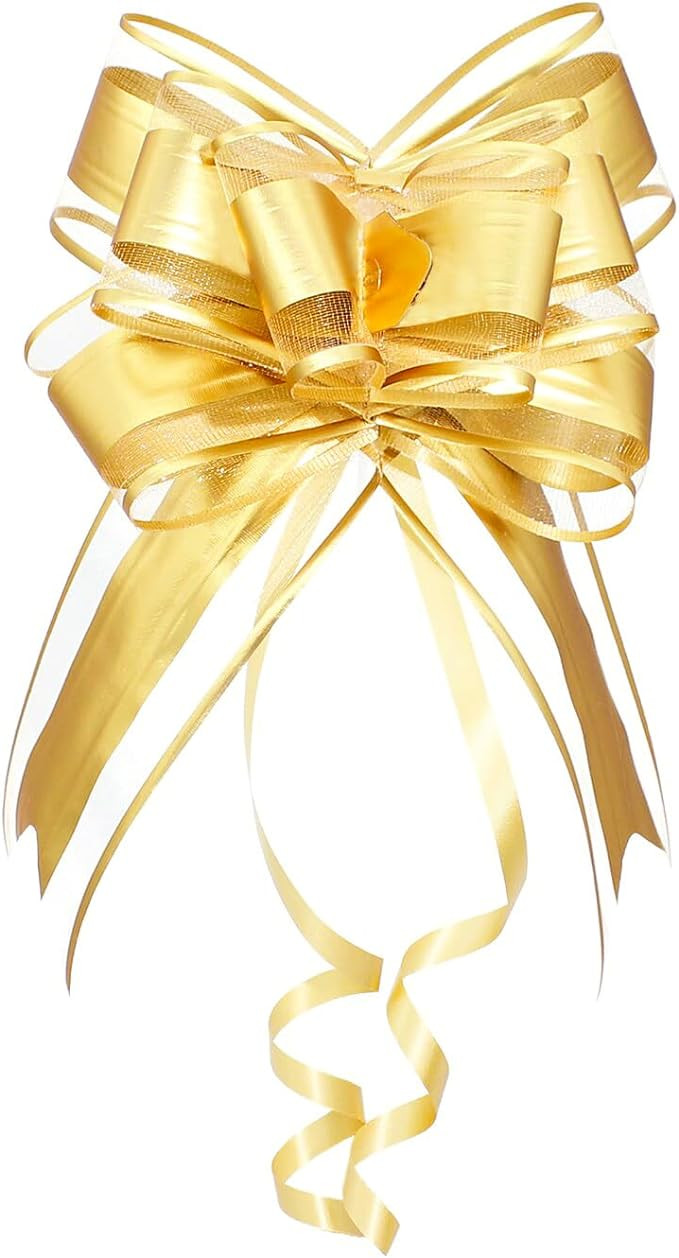 WEWILUCK Bows for Gift Wrapping, Gold Bows for Gifts, Presents, Gift Baskets, Large Bow for Birth... | Amazon (US)