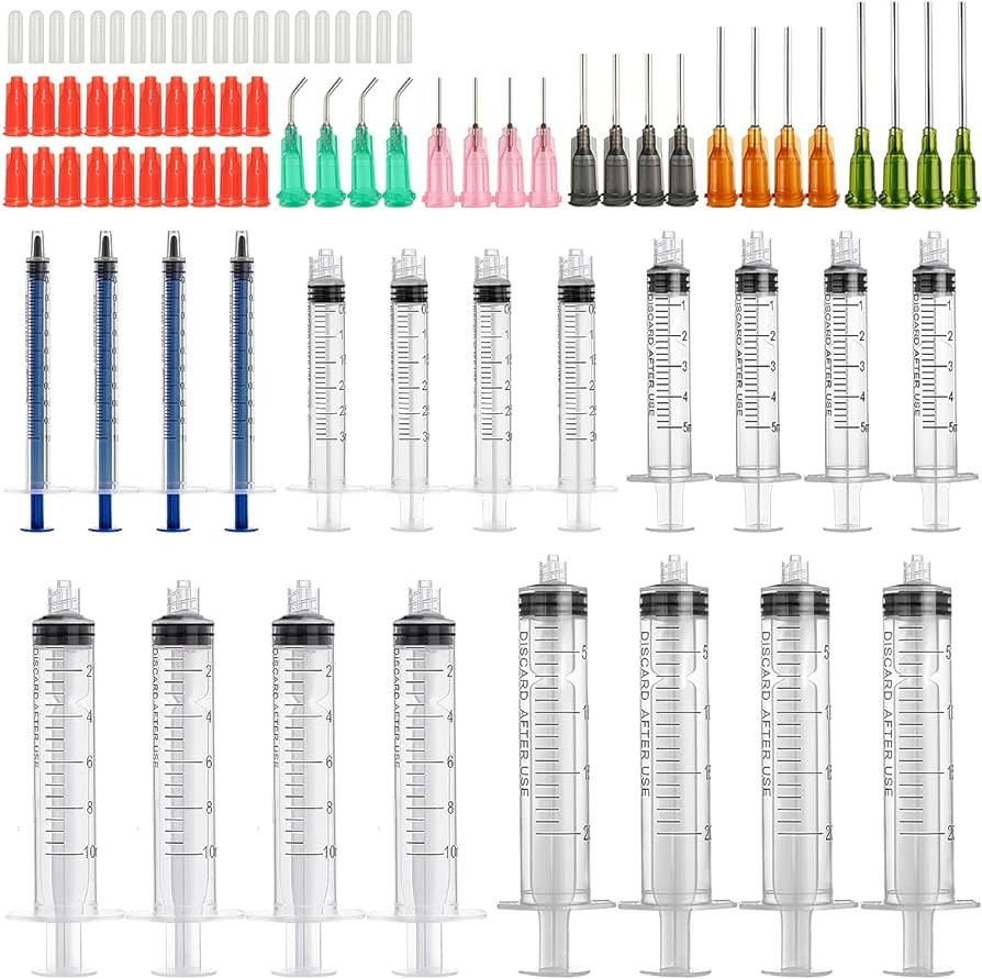 Glue Applicator Syringe with Blunt Tip Needle and Cap, for Liquid, Glue, Ink, Perfume, Lip Gloss ... | Amazon (US)