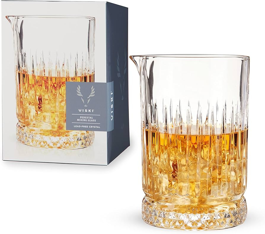Viski Pedestal Cocktail Mixing Glass, Bartender and Bar accessories, Crystal Pitcher, Bartending ... | Amazon (US)