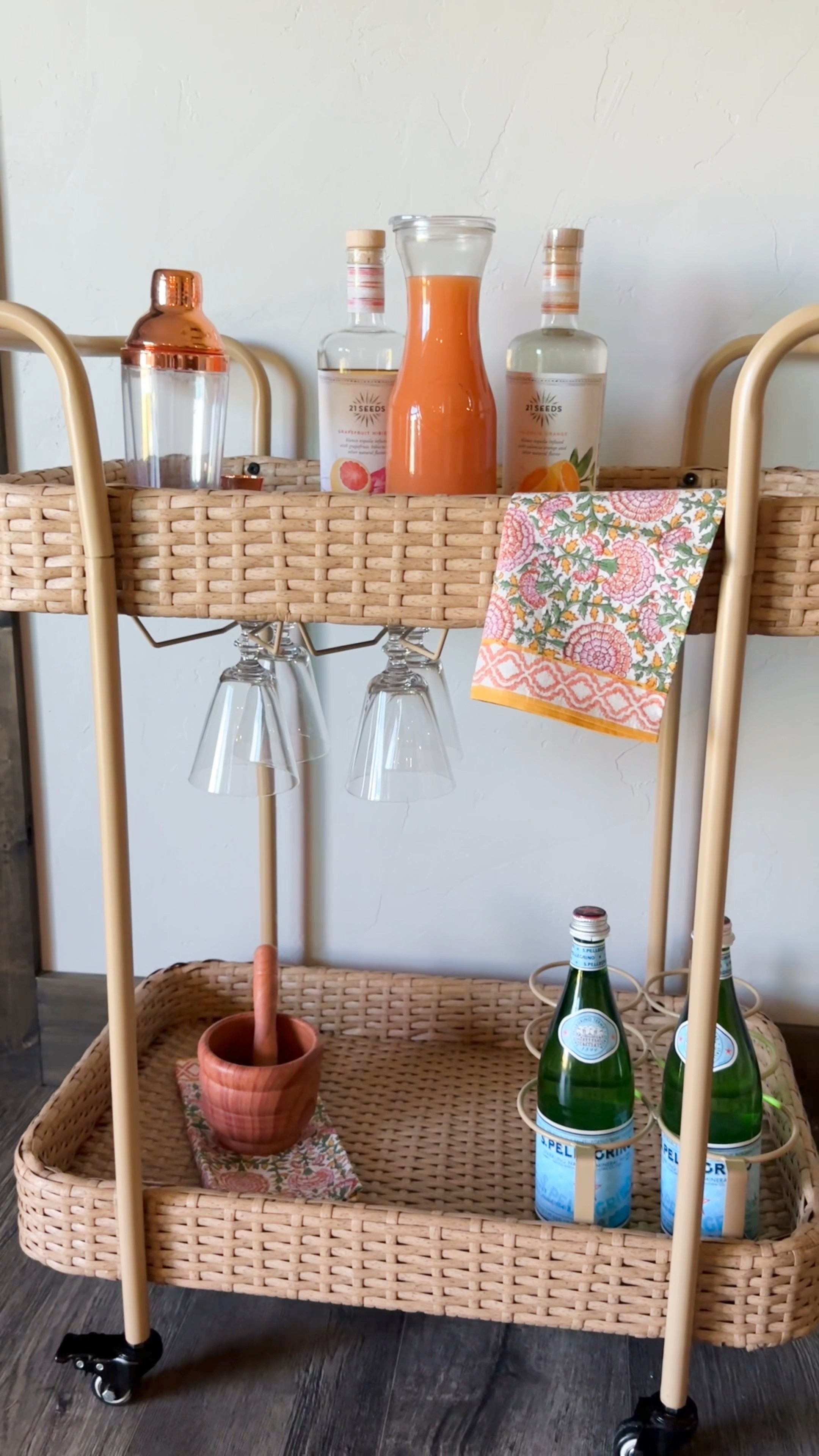 Beautiful and affordable bar cart that’s perfect for summer entertaining! It’s outdoor safe too! 

#LTKParties #LTKHome