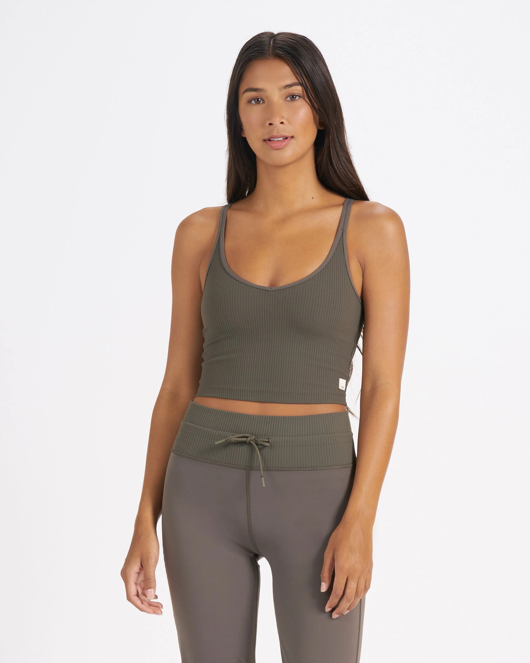 Vuori Rib Crop Tank Top | Oregano | Large | Vuori Clothing