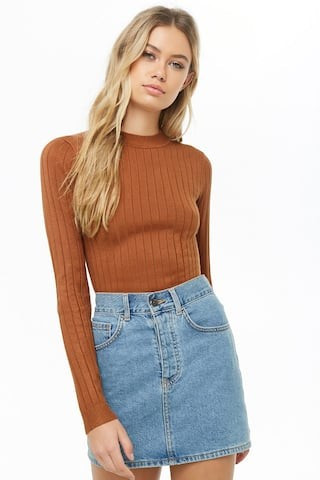 Ribbed Mock Neck Top | Forever 21 (US)