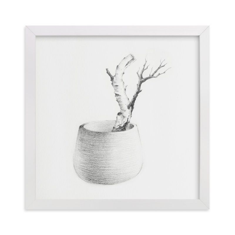 "Twig & Coffee cup Bonsai 03" - Drawing Art Print by jinseikou. | Minted